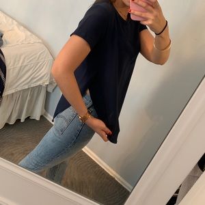 AQUA Short sleeved Side slit blouse